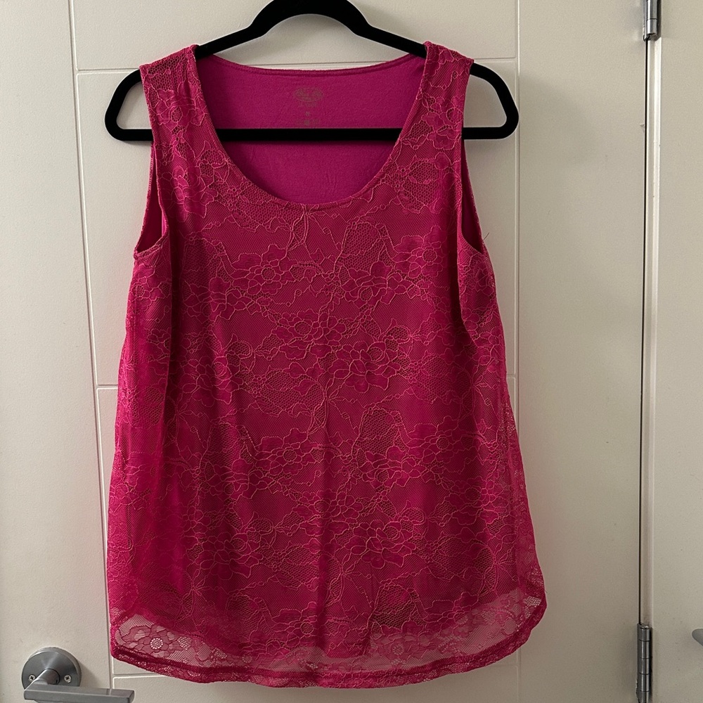 Blue Sky Pink Lace Blouse (49)